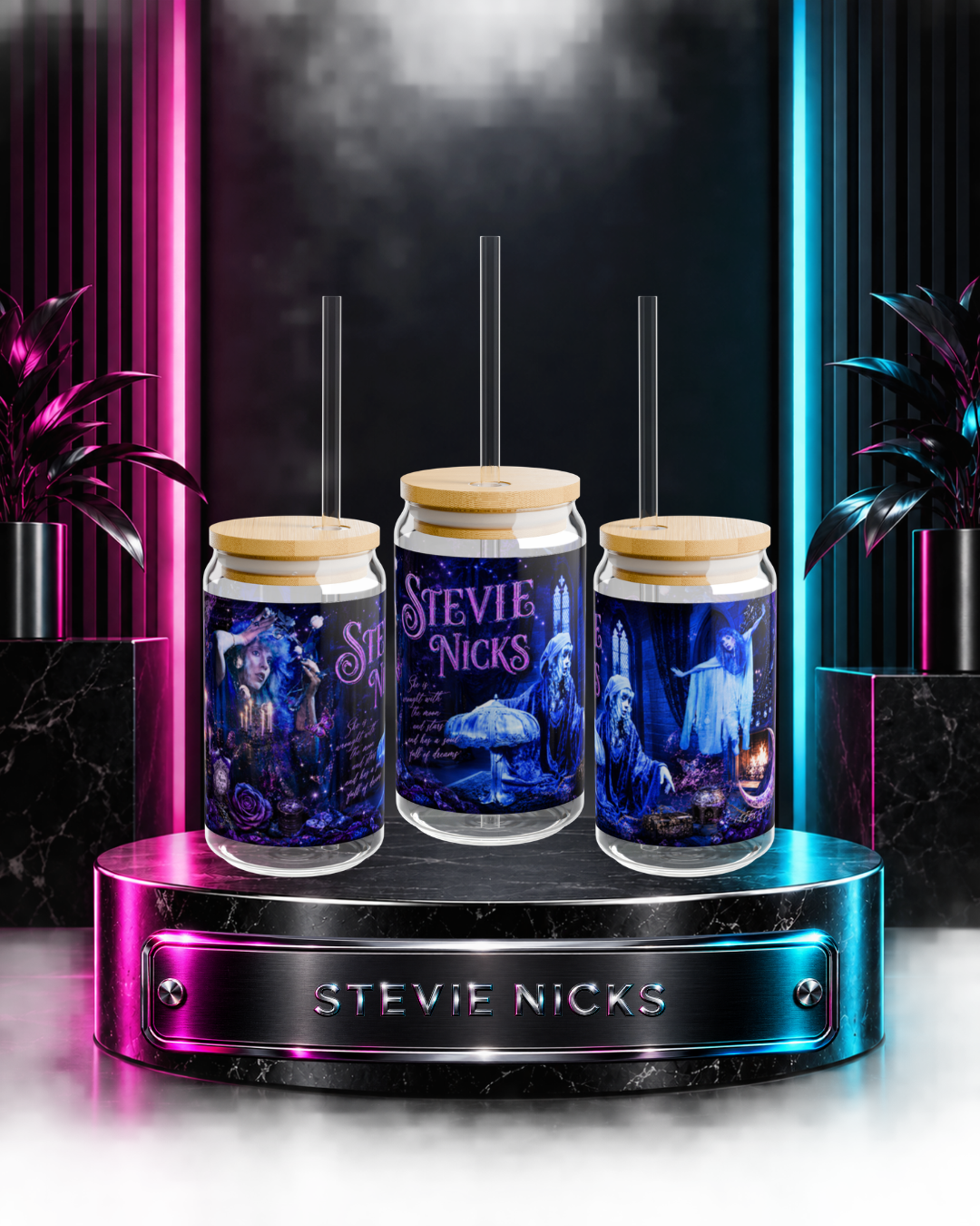 Stevie Nicks — Blue Lamp Illustration Session | 16oz Glass Can