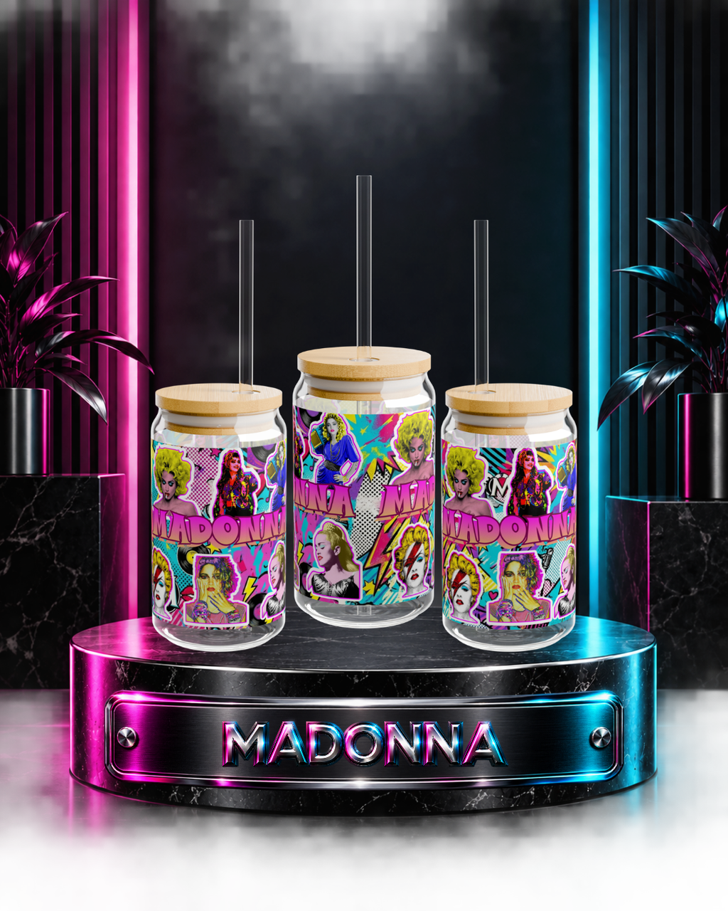 Madonna — Pop Art Icon | 16oz Glass Can