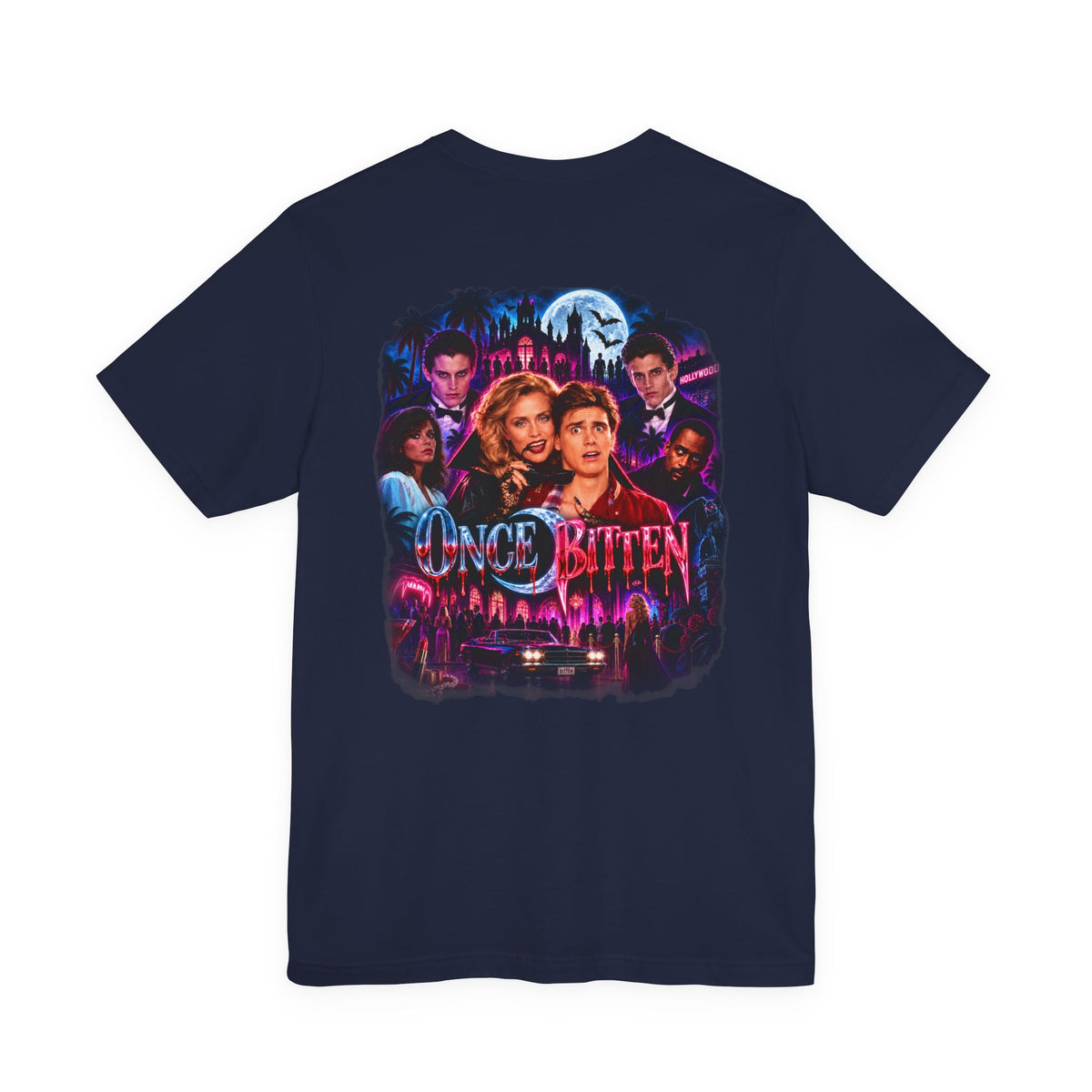 Once Bitten — Neon Fangs & Palm Trees | T-Shirt