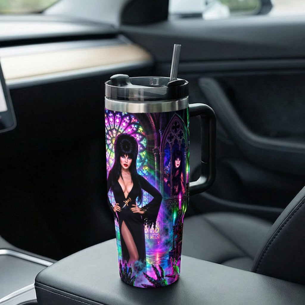 Elvira — Mistress of the Dark Cathedral | 40oz Tumbler With Handle