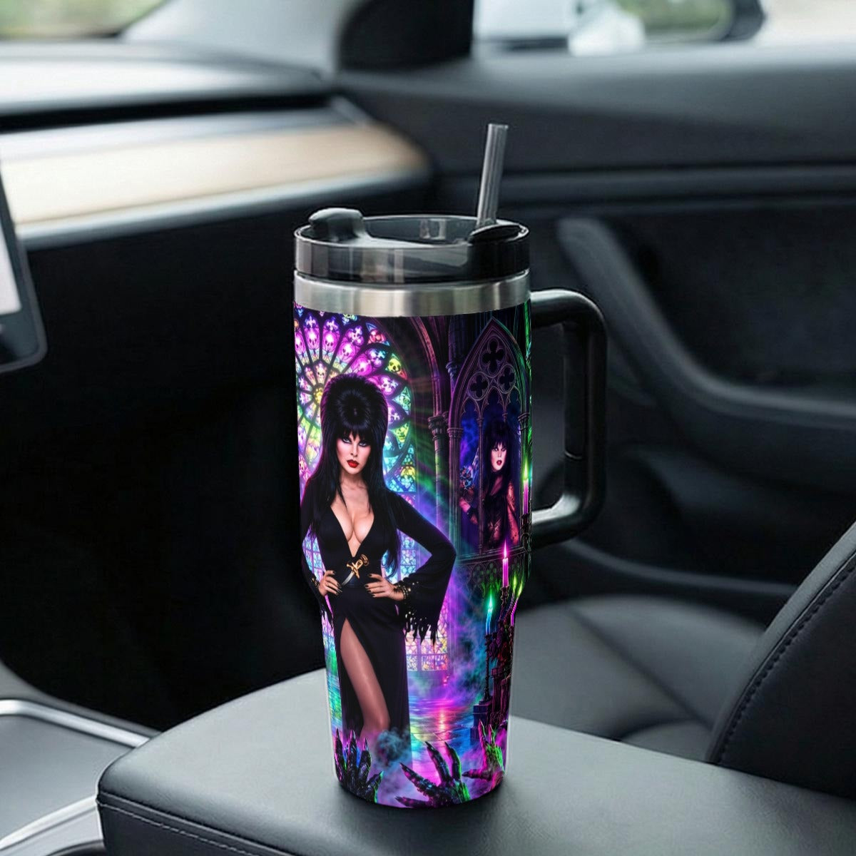 Elvira — Mistress of the Dark Cathedral | 40oz Tumbler With Handle