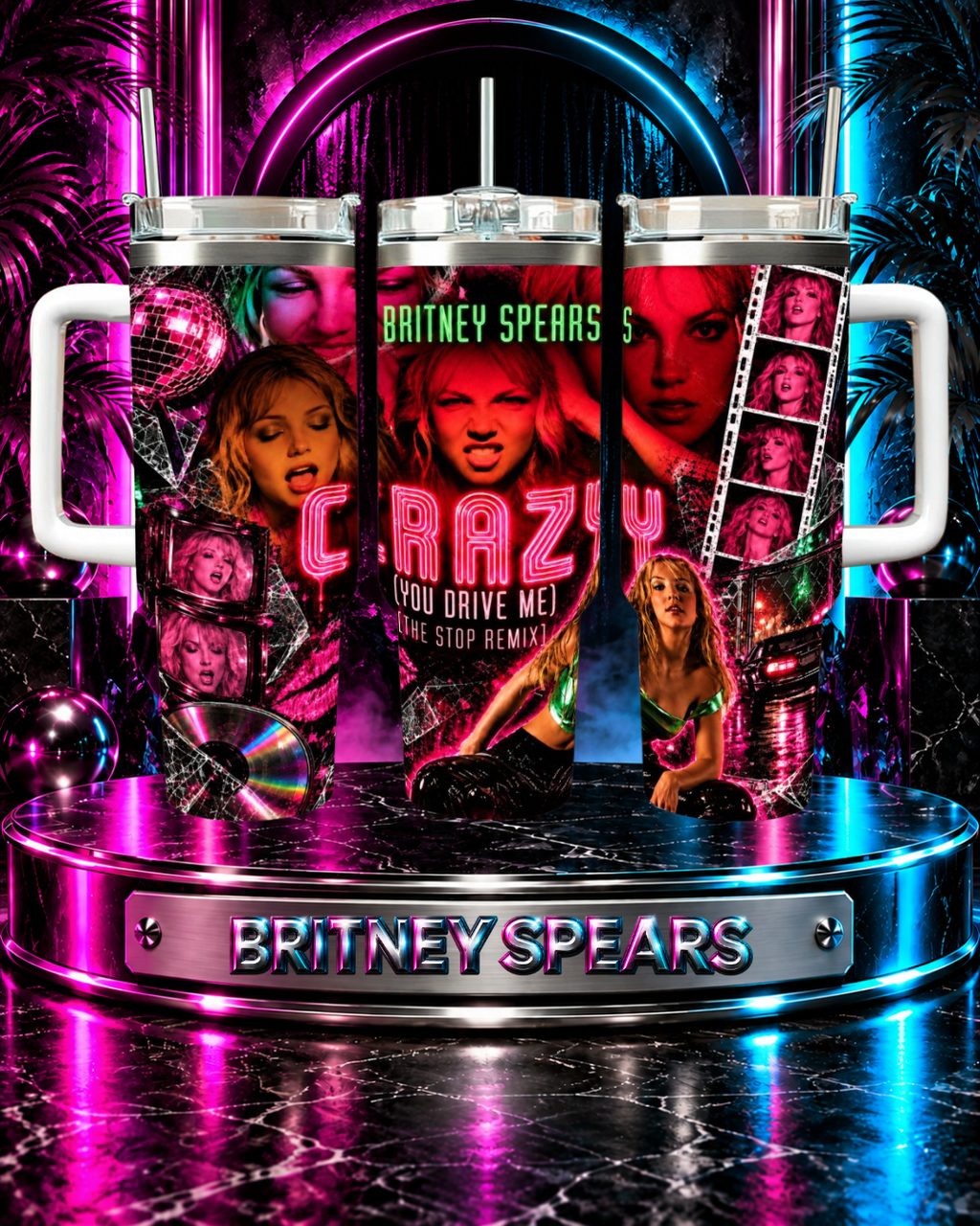 Britney Spears — Crazy Stop Remix | 40oz Tumbler with Handle