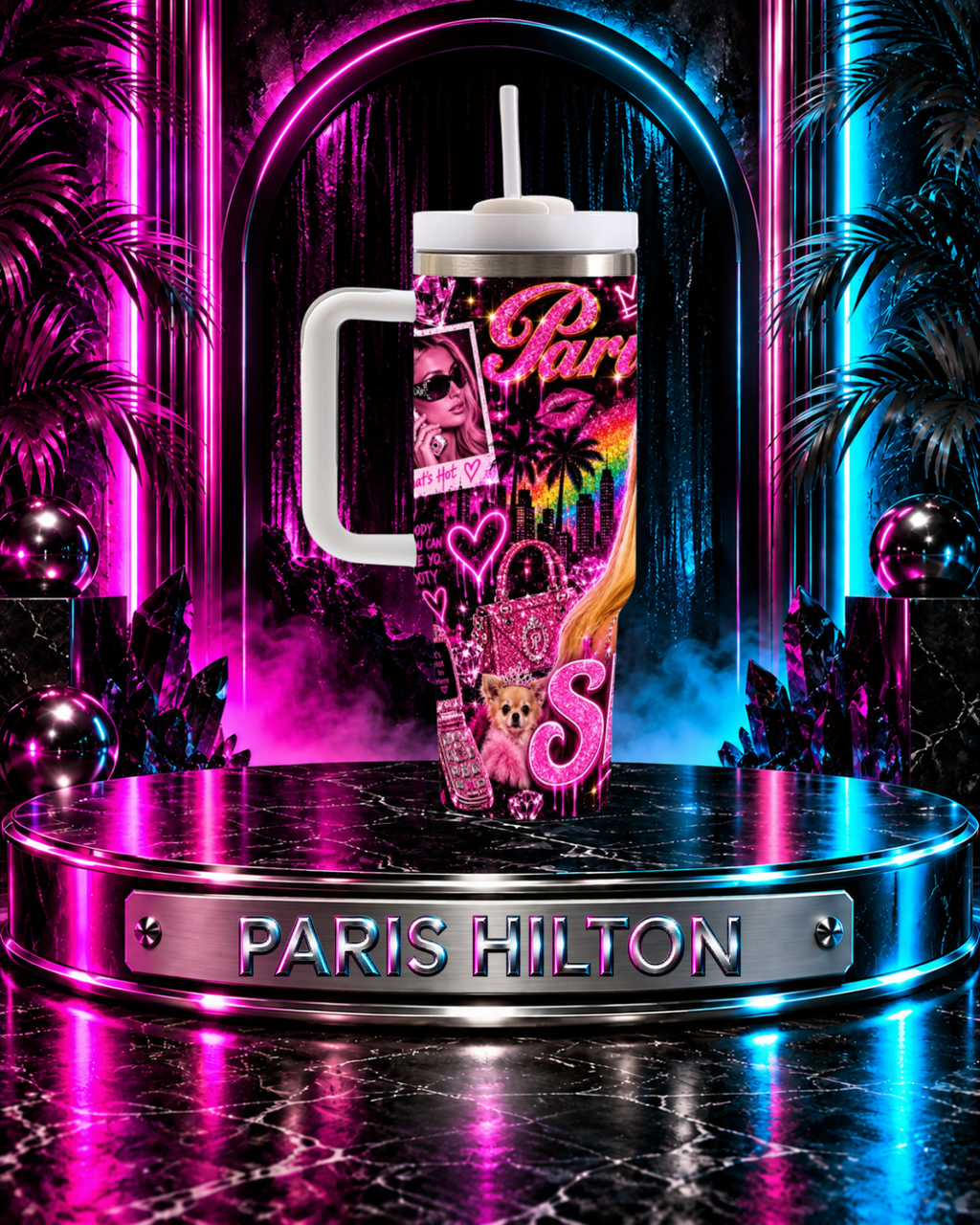 Paris Hilton — Bubblegum Sliving | 40oz Tumbler With Handle