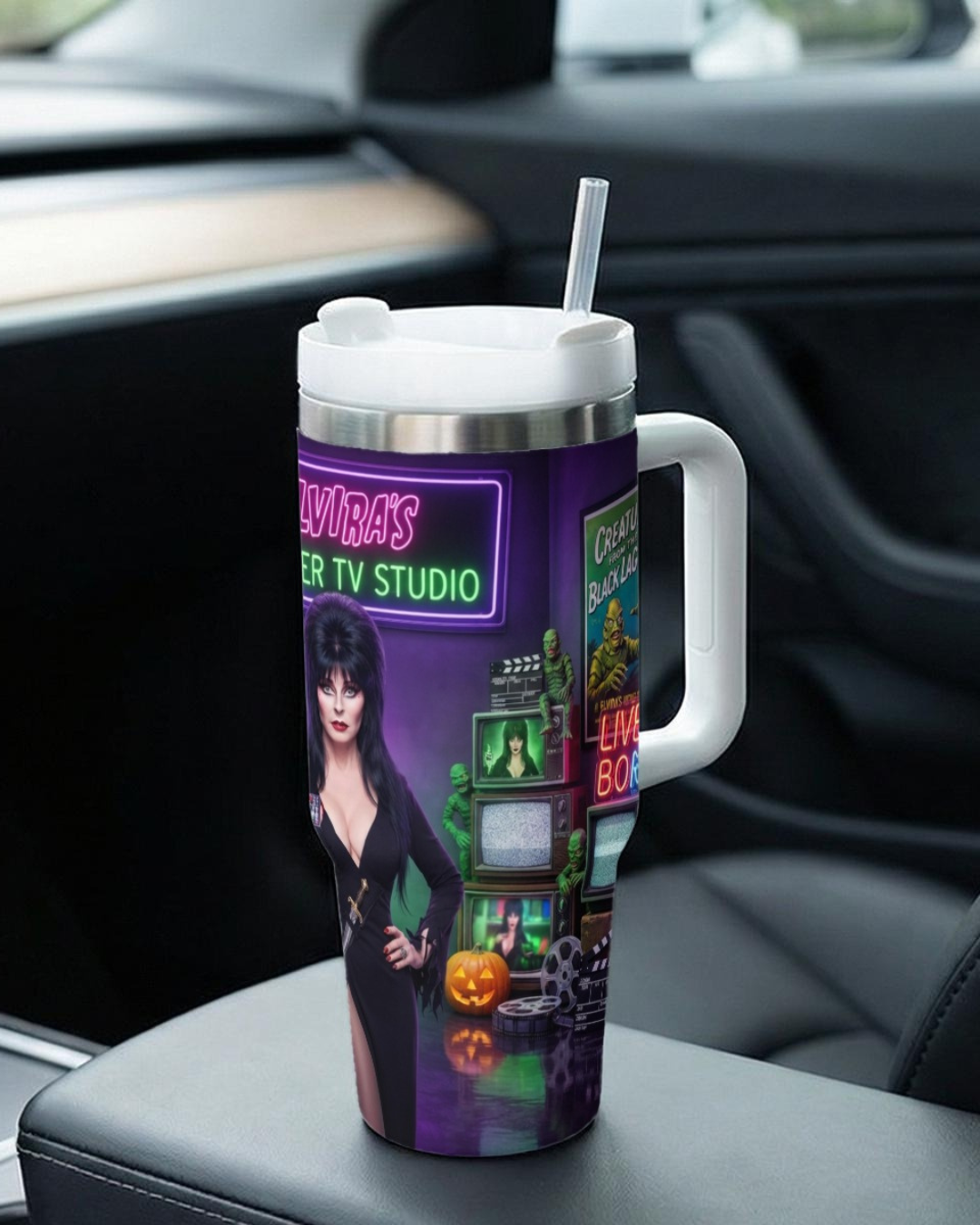 Elvira — Monster TV Studio | 40oz Tumbler With Handle