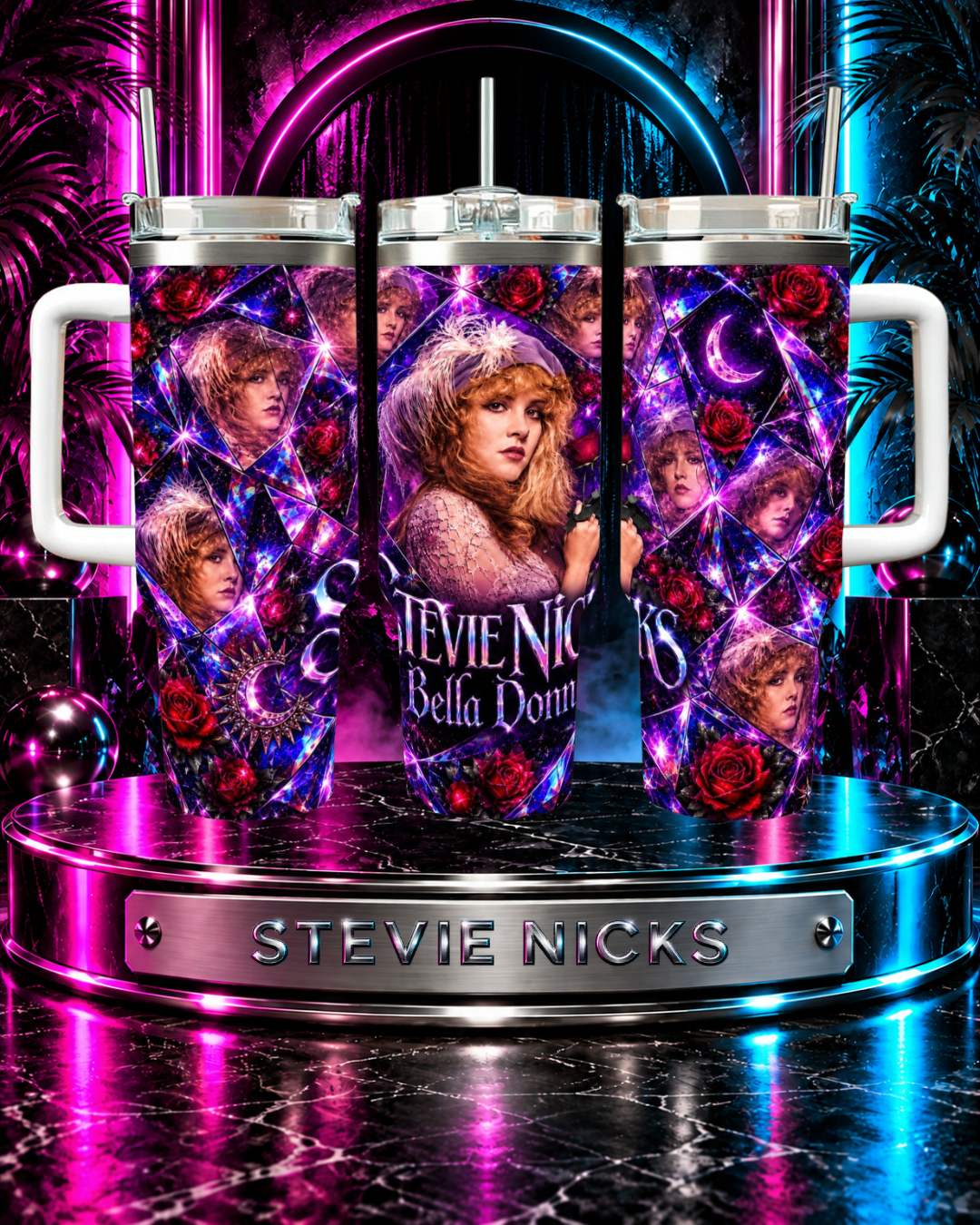 Stevie Nicks — Pink Crystal Visions | 40oz Tumbler With Handle