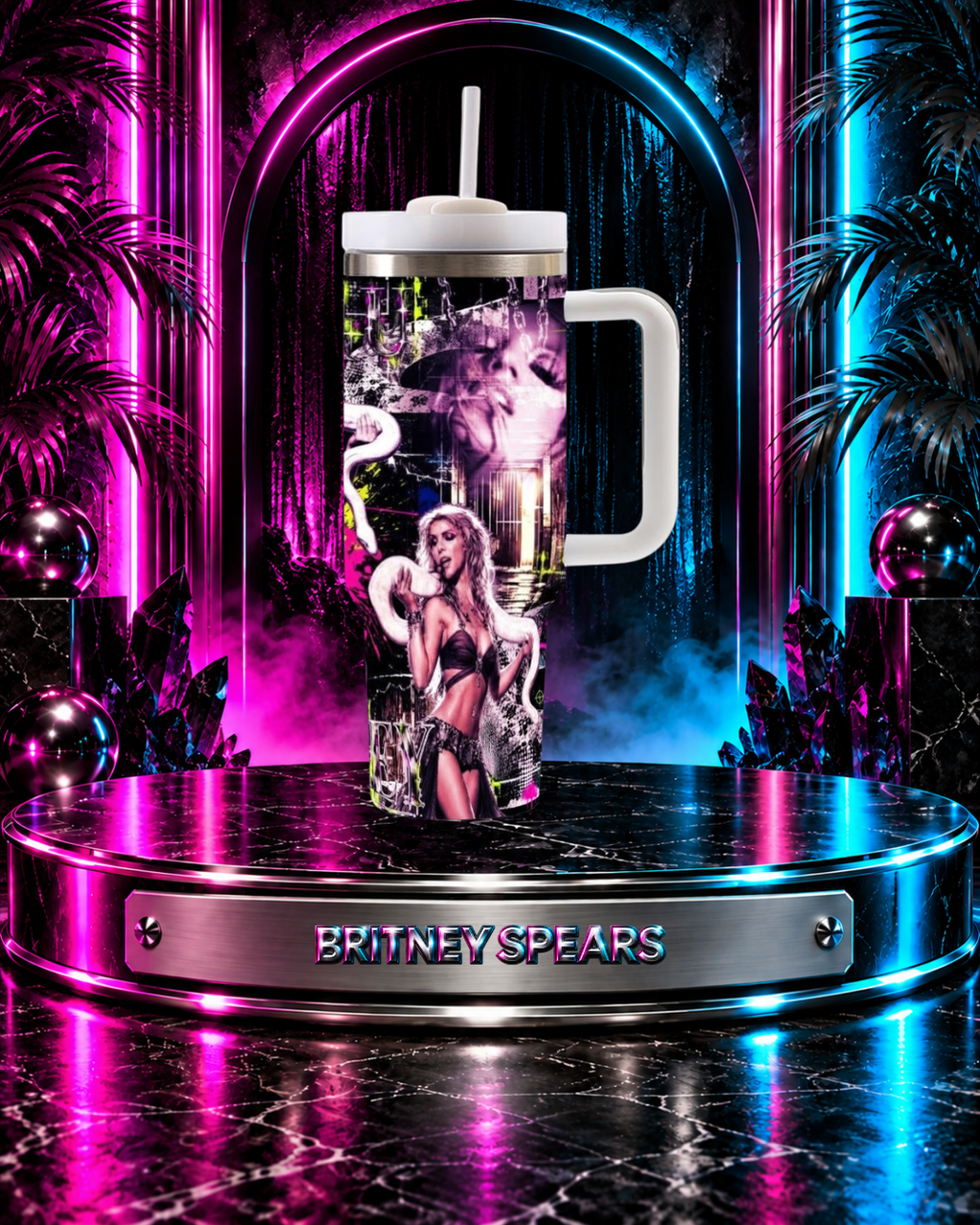 Britney 25th Anniversary – 2001 VMA Snake – Color – 40oz Tumbler