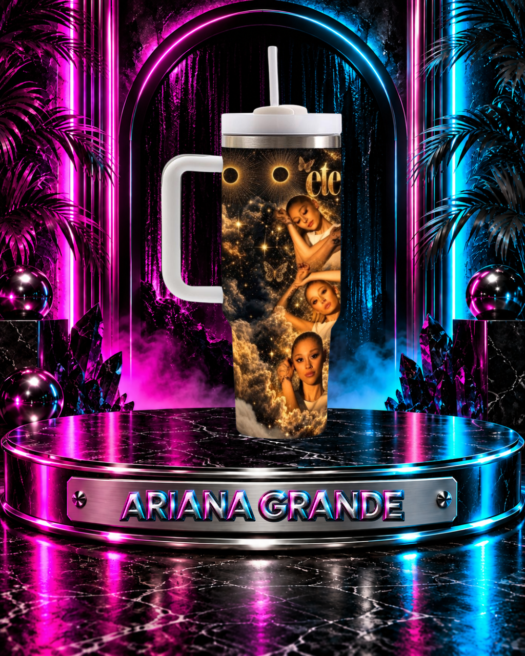 Ariana Grande — Gold Eternal Sunshine | 40oz Tumbler With Handle