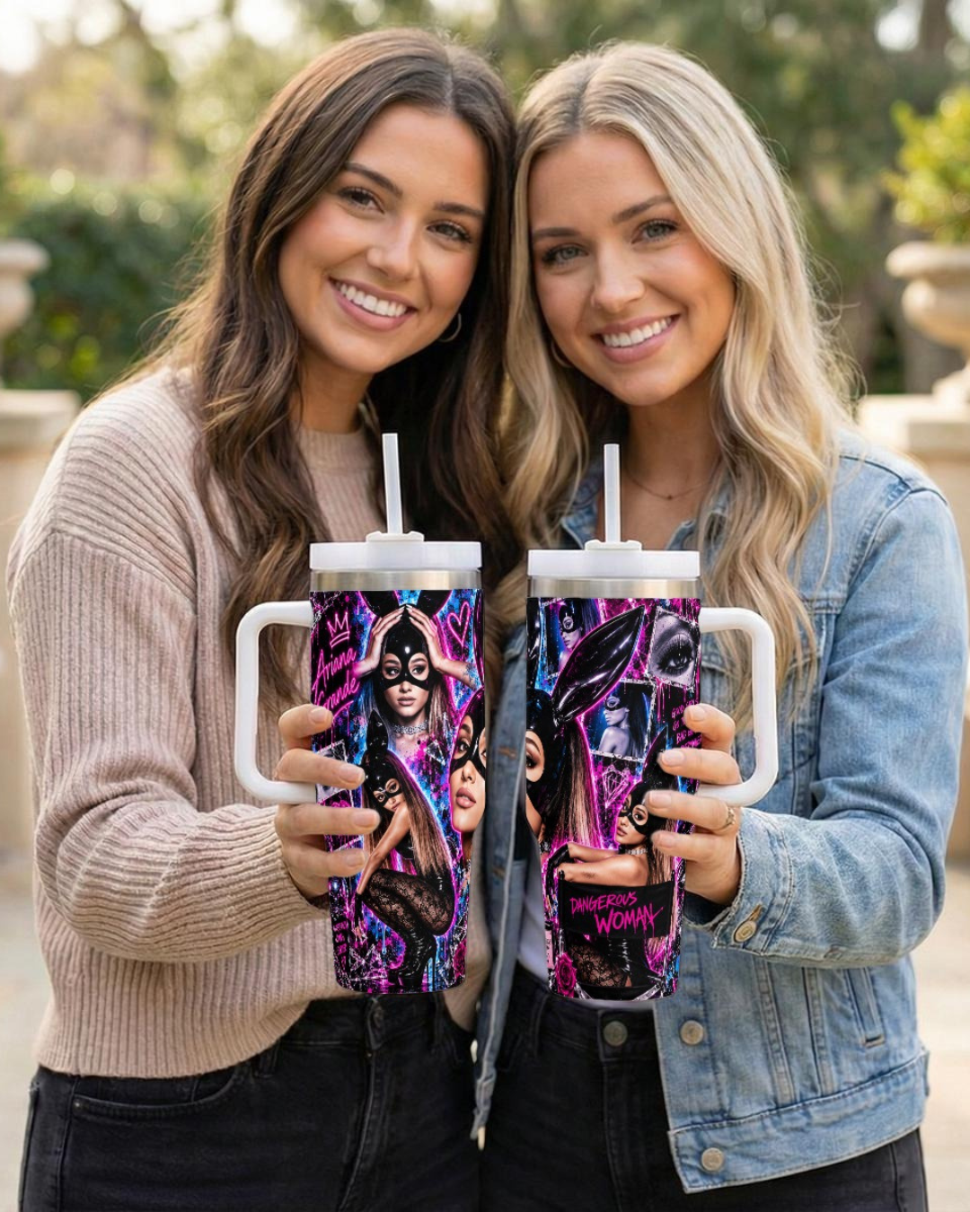 Ariana Grande — Dangerous After Dark | 40oz Tumbler With Handle Printed in USA
