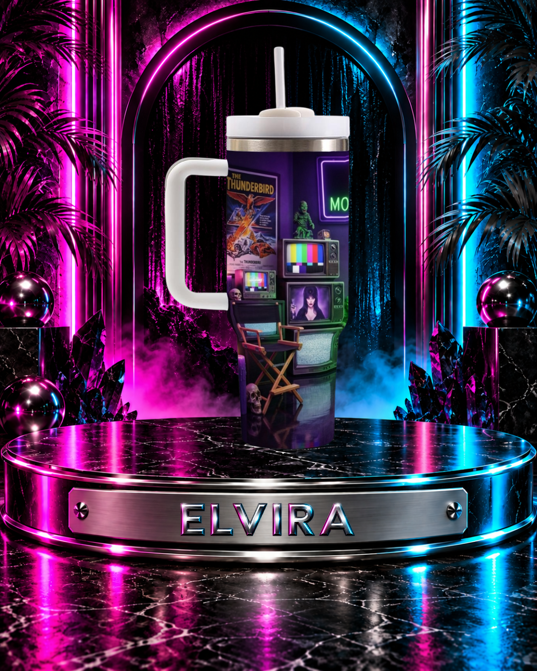 Elvira — Monster TV Studio | 40oz Tumbler With Handle