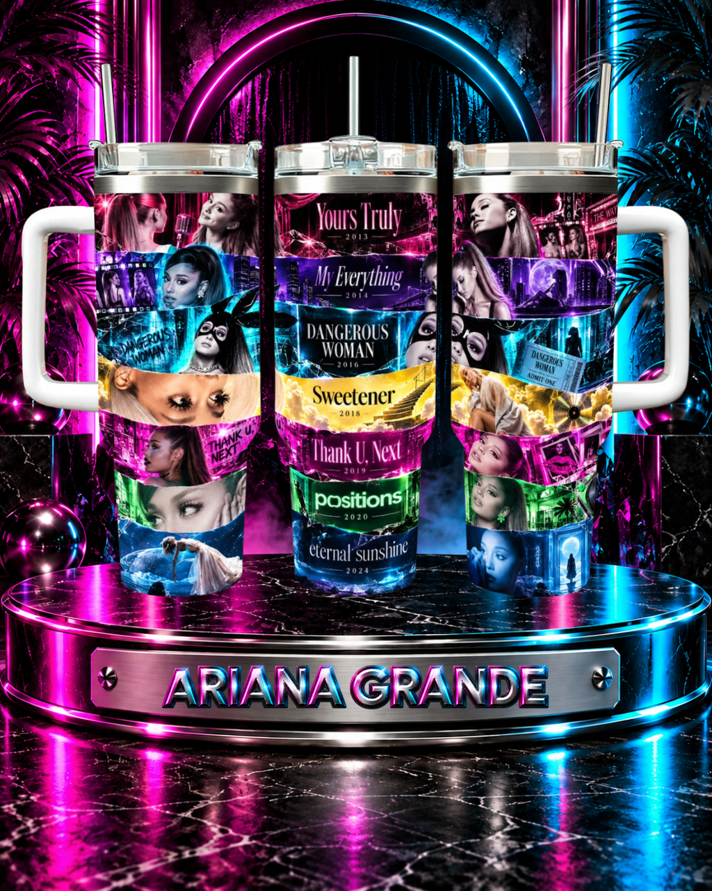 Ariana Grande — Era by Era | 40oz Tumbler With Handle