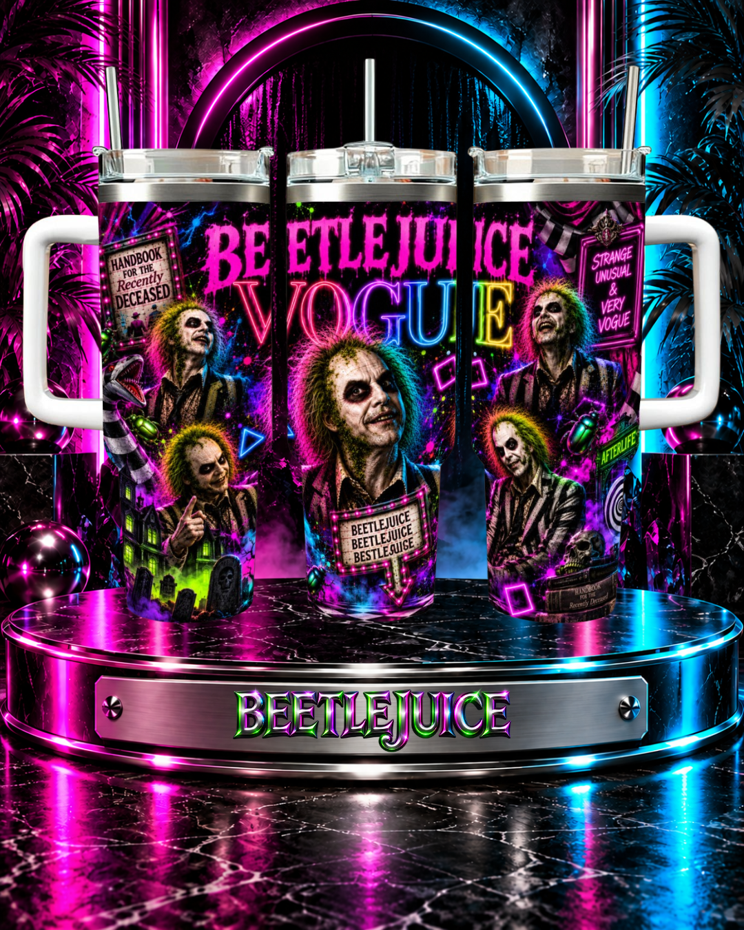 Beetlejuice — Beetlejuice x Vogue | 40oz Tumbler With Handle