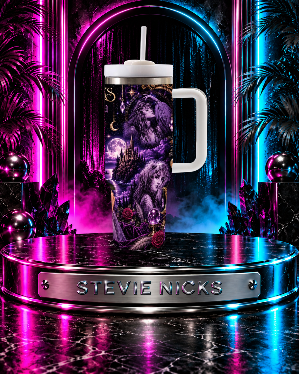 Stevie Nicks — Moonlight & Roses | 40oz Tumbler With Handle