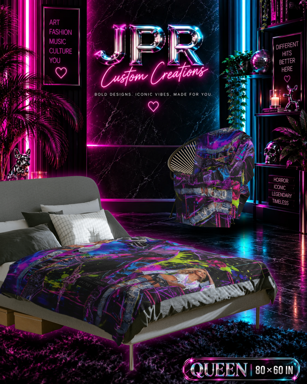 Britney Spears — Neon Rebellion | Velveteen Blanket