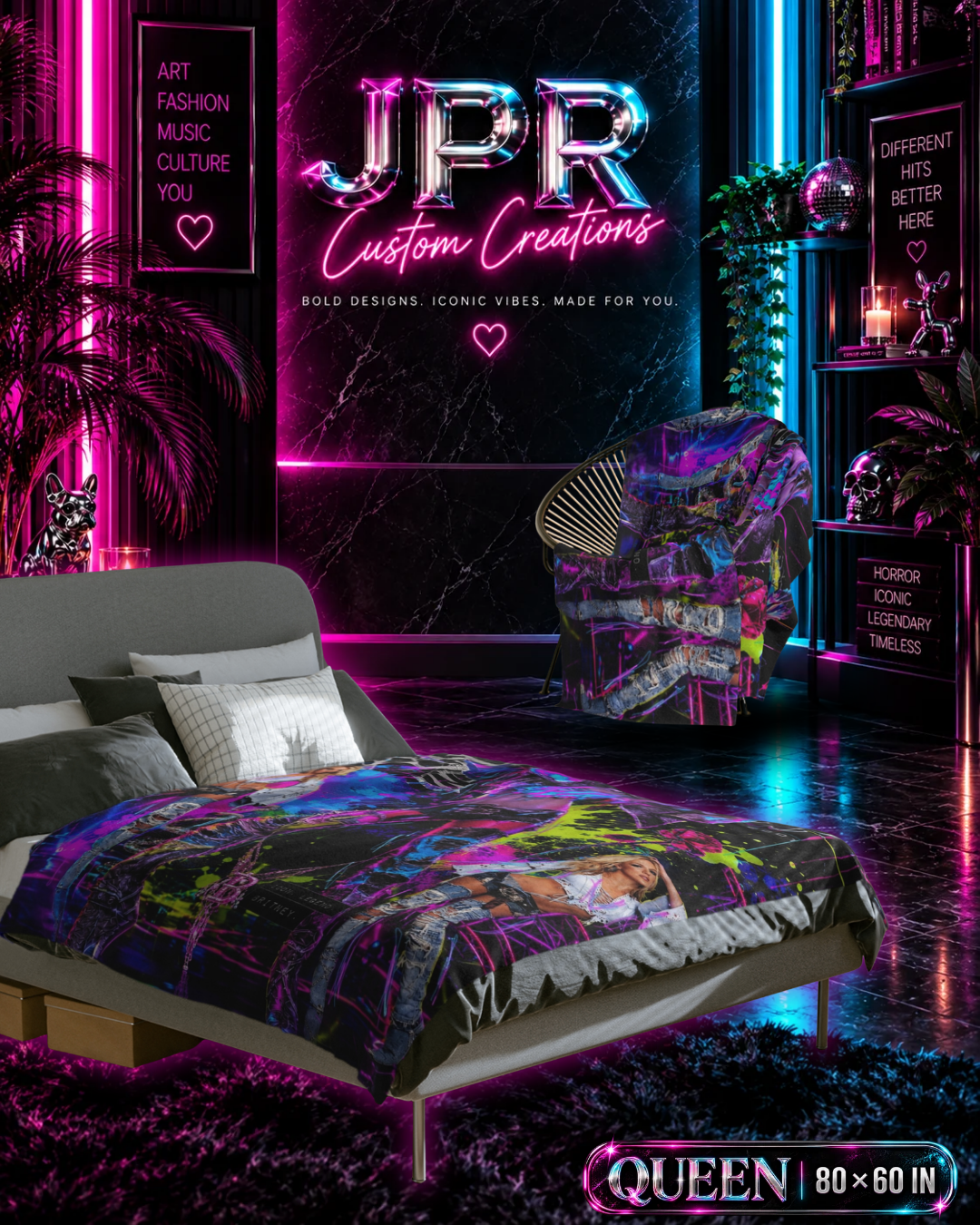 Britney Spears — Neon Rebellion | Velveteen Blanket