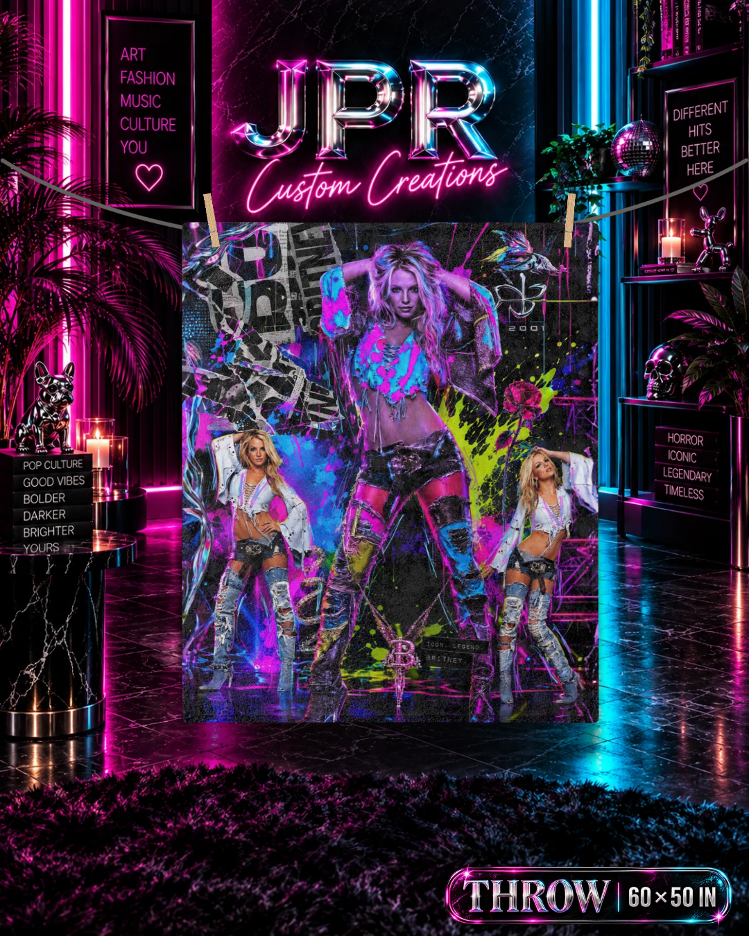 Britney Spears — Neon Rebellion | Velveteen Blanket