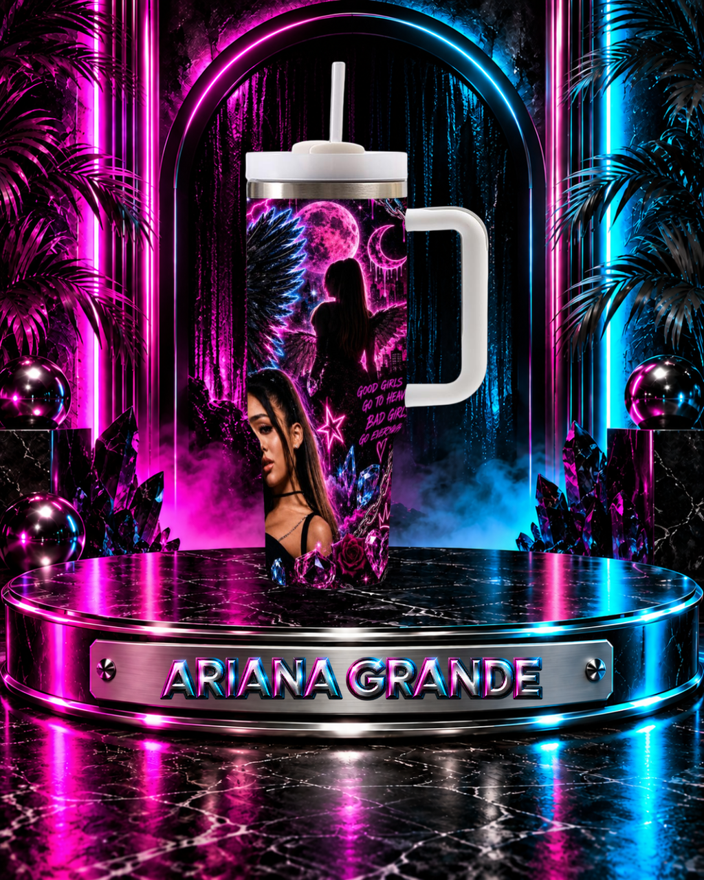 Ariana Grande — Dark Angel | 40oz Tumbler With Handle