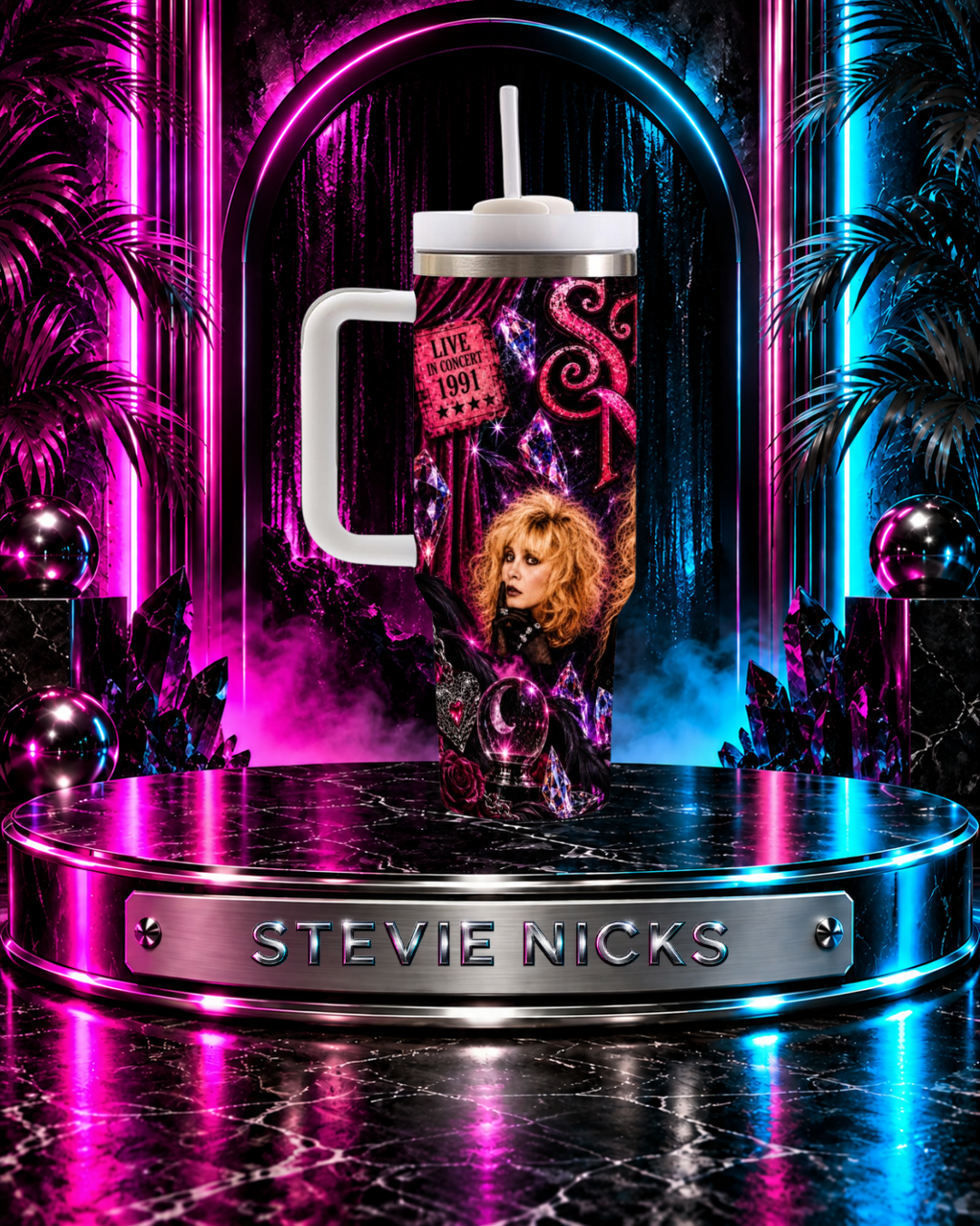 Stevie Nicks — Backstage '91 | 40oz Tumbler With Handle