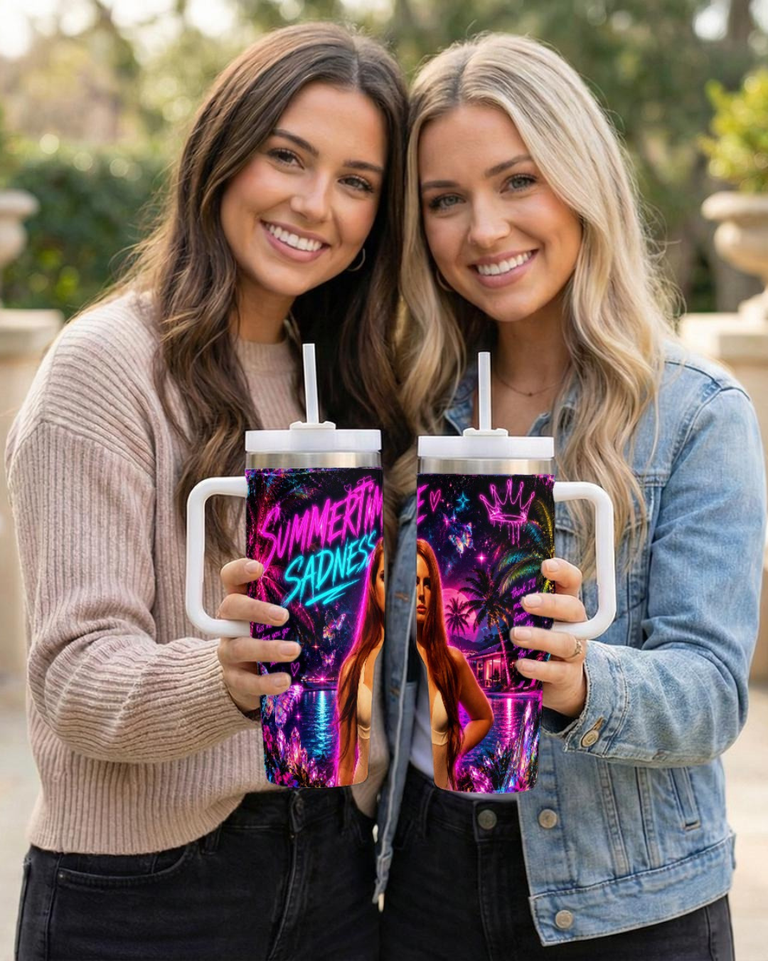 Lana Del Rey — Neon Palm Tree Dreams | 40oz Tumbler With Handle
