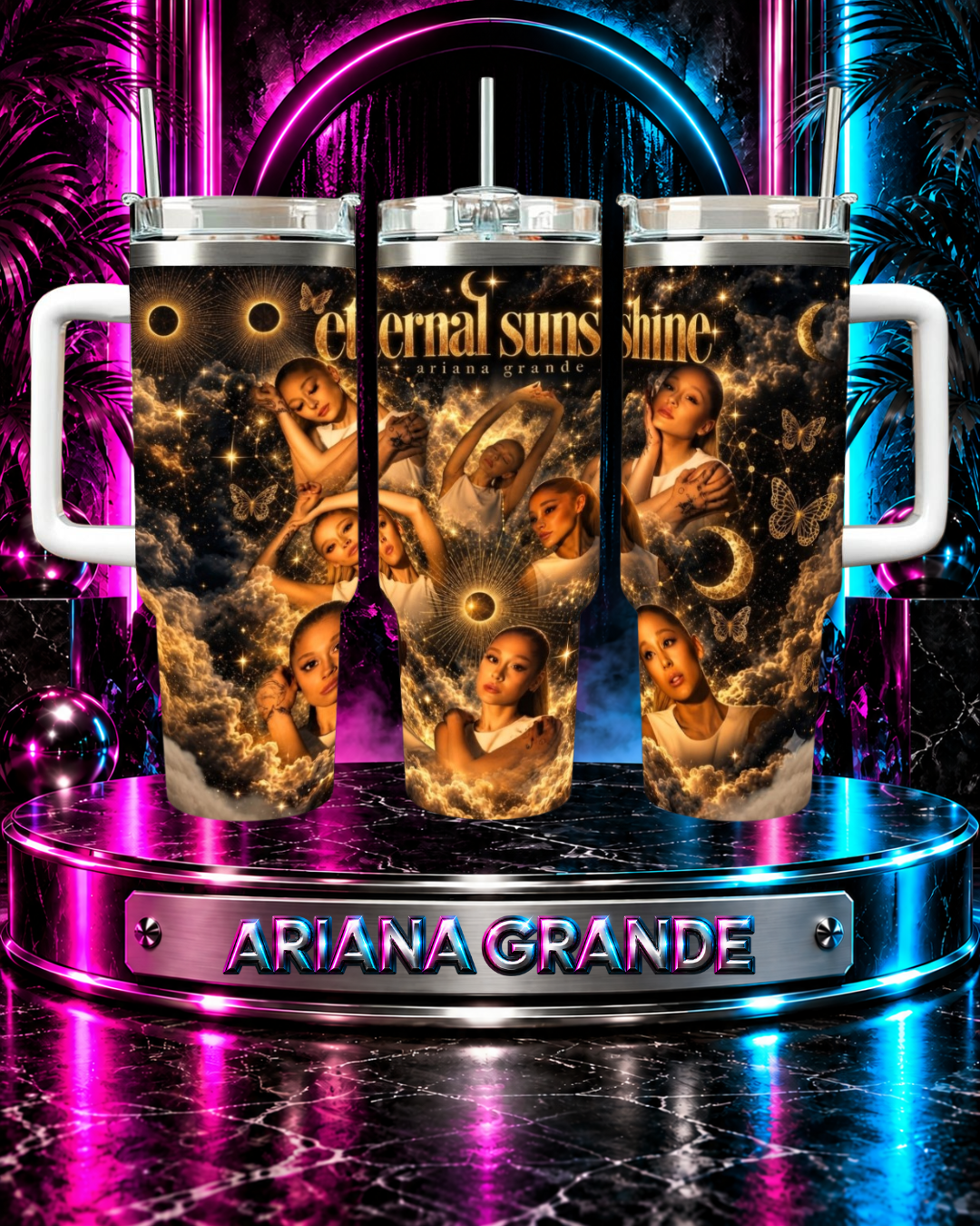 Ariana Grande — Gold Eternal Sunshine | 40oz Tumbler With Handle