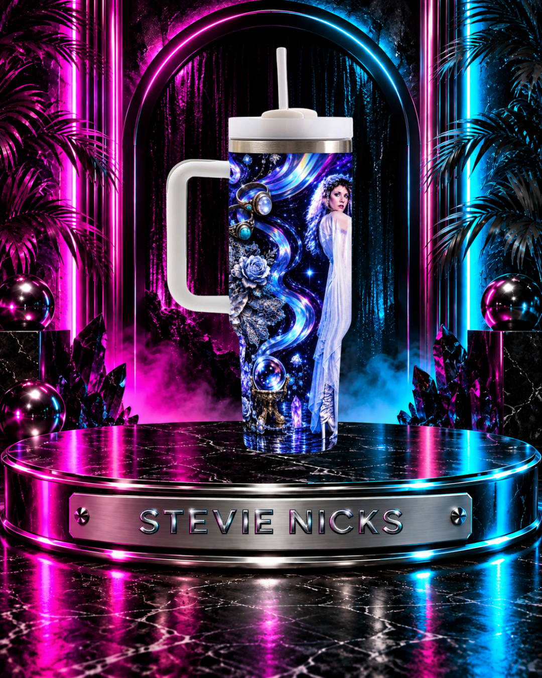 Stevie Nicks — Bella Donna Crystal Tarot | 40oz Tumbler With Handle