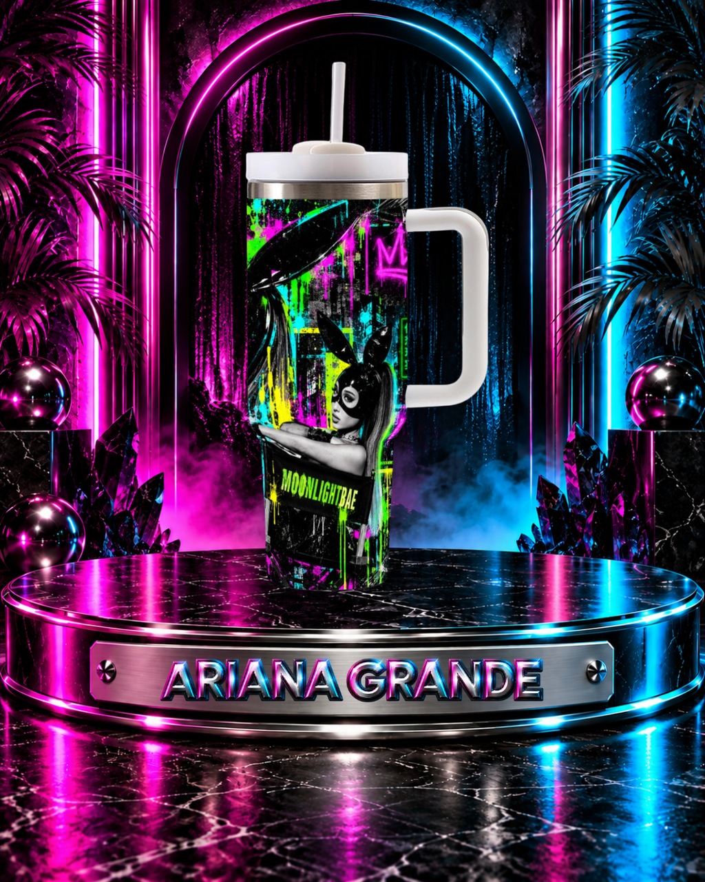 Ariana Grande — Moonlight Rebel | 40oz Tumbler With Handle