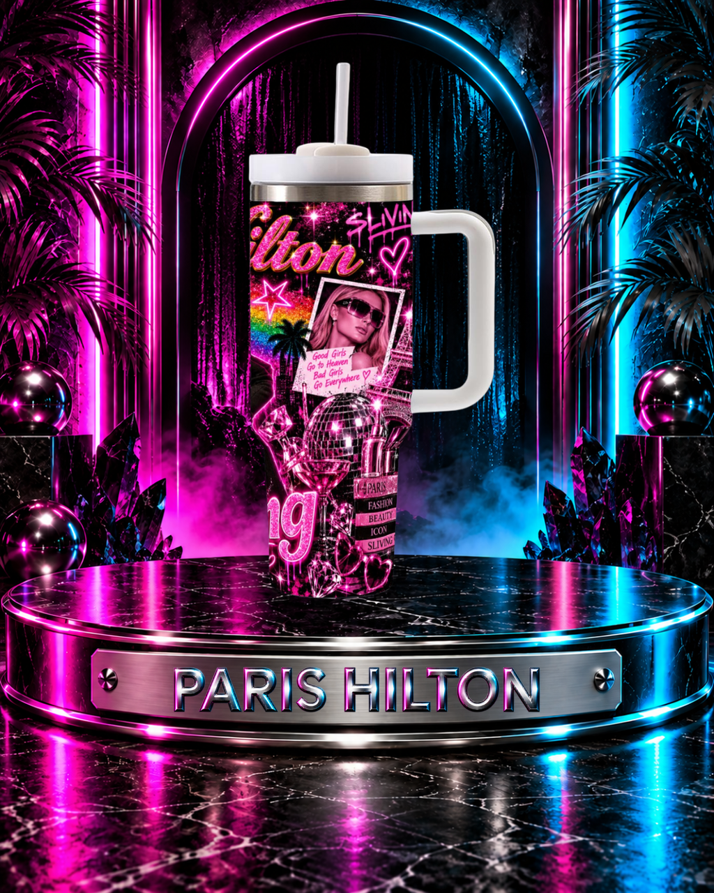 Paris Hilton — Bubblegum Sliving | 40oz Tumbler With Handle