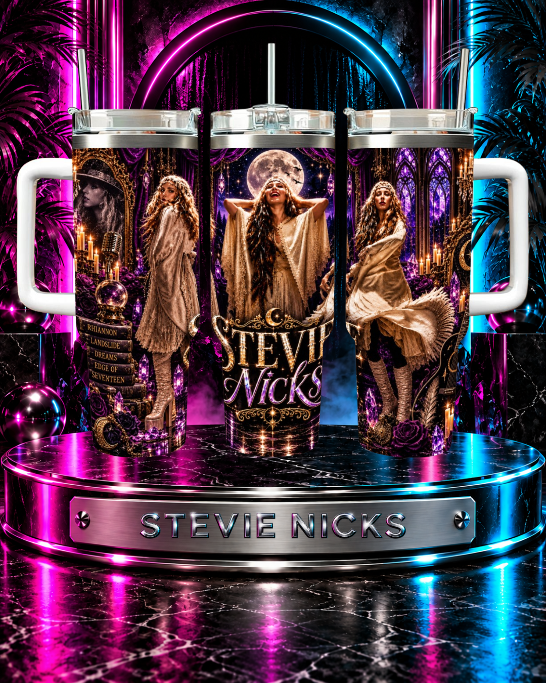 Stevie Nicks — Dreamer, Warrior, Goddess | 40oz Tumbler With Handle