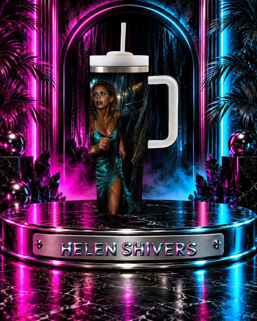 Helen Shivers — The Chase | 40oz Tumbler With Handle