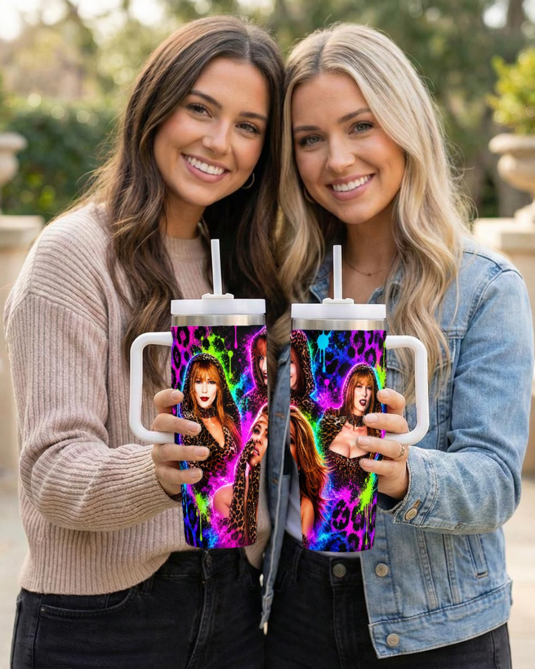 Shania Twain — That Don't Impress Me Much Neon Print | 40oz Tumbler With Handle