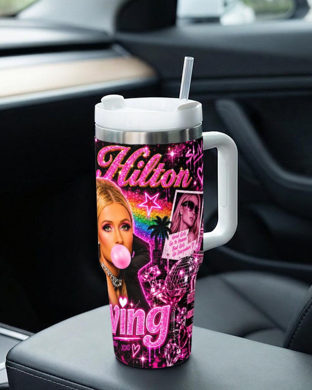 Paris Hilton — Bubblegum Sliving | 40oz Tumbler With Handle