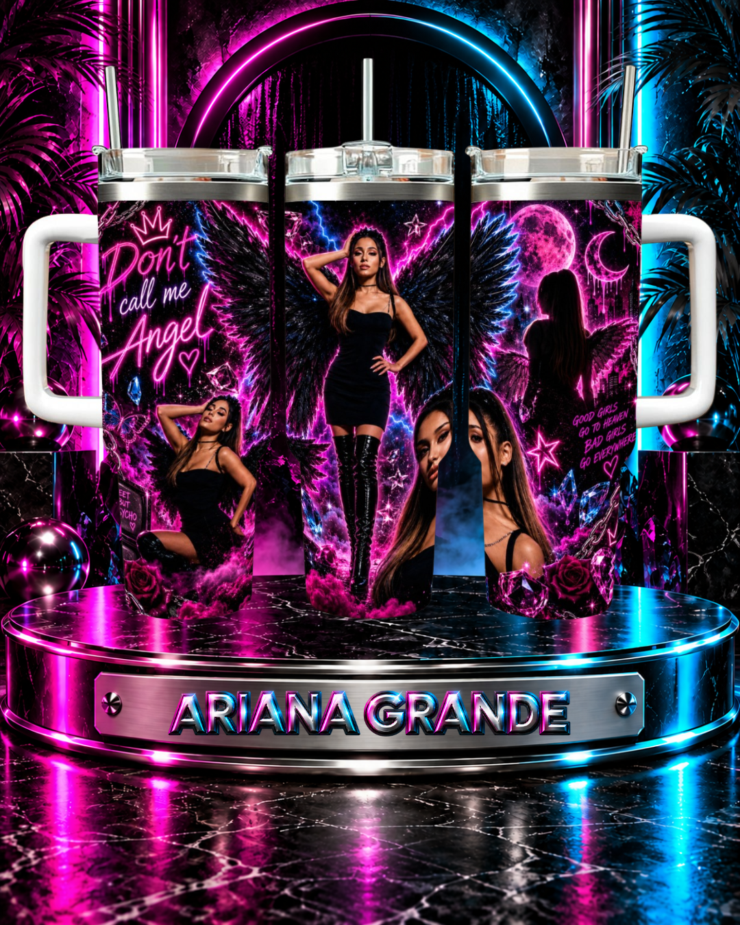 Ariana Grande — Dark Angel | 40oz Tumbler With Handle