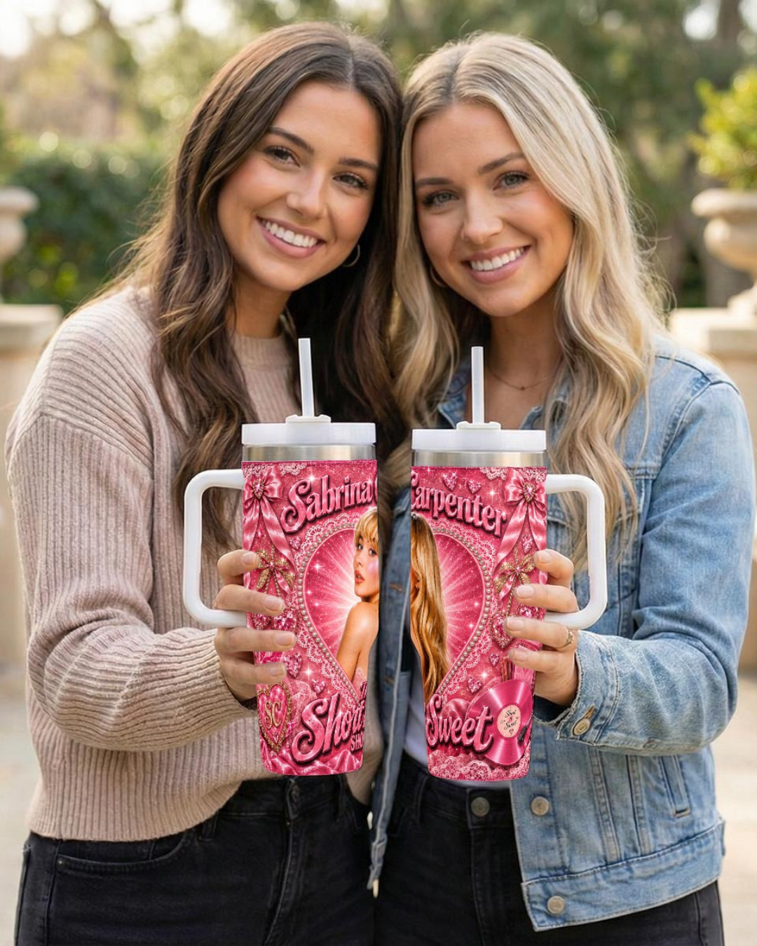 Sabrina Carpenter — Short N' Sweet Pink Sugar Dreams | 40 oz Tumbler With Handle