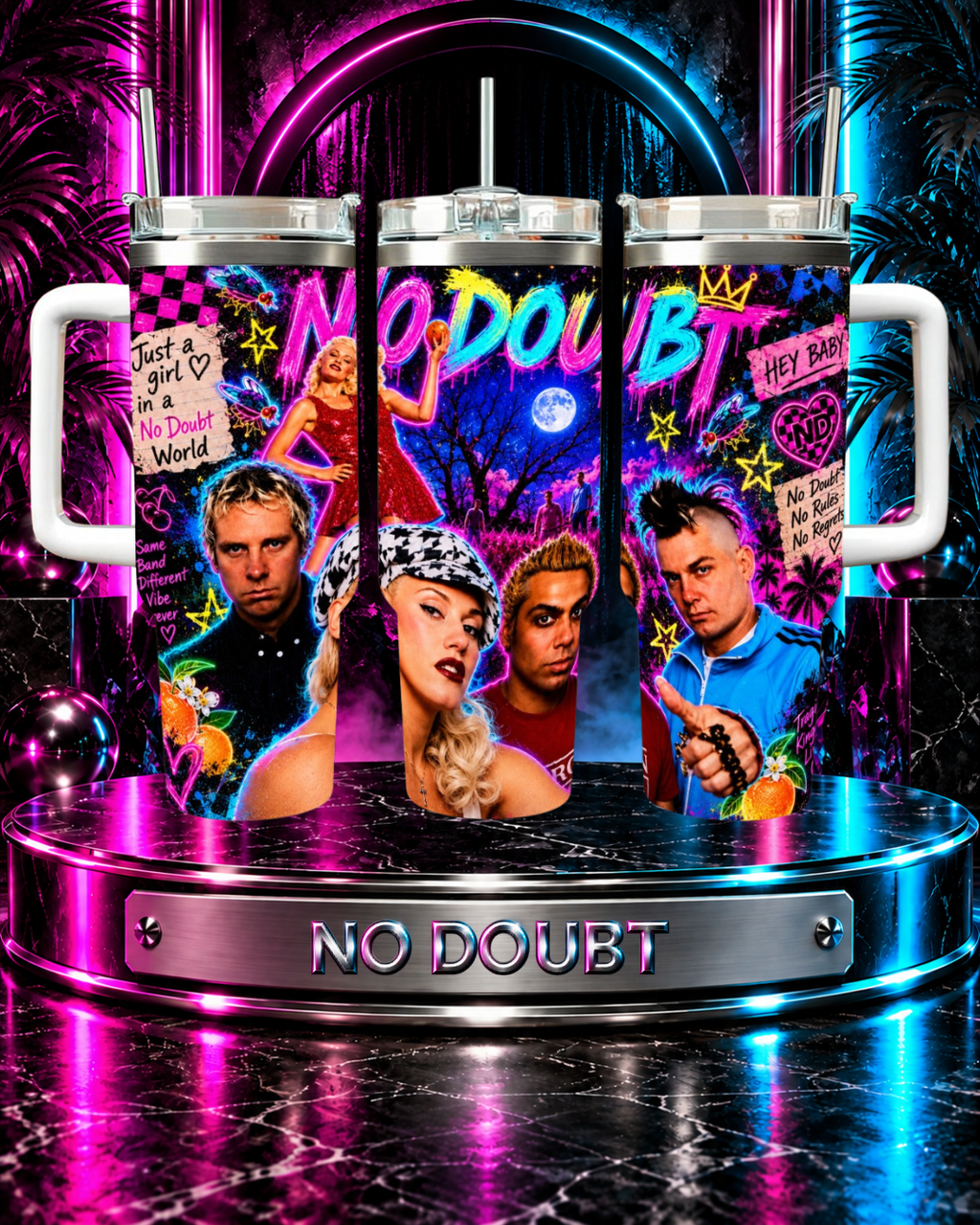 No Doubt — Tragic Neon Kingdom | 40oz Tumbler With Handle