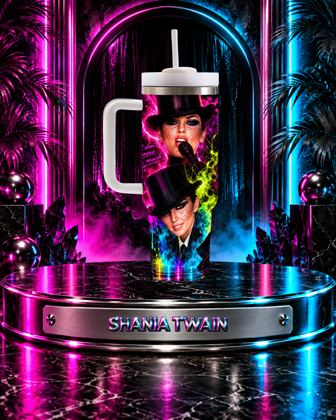 Shania Twain — I Feel Like A Woman Neon Blast | 40oz Tumbler With Handle