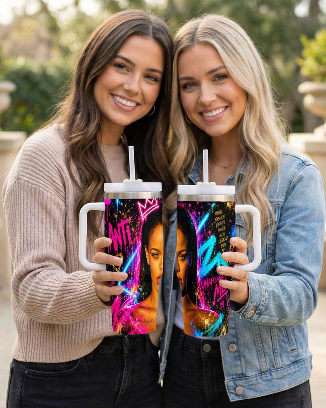 Rihanna — Neon Royalty | 40oz Tumbler With Handle