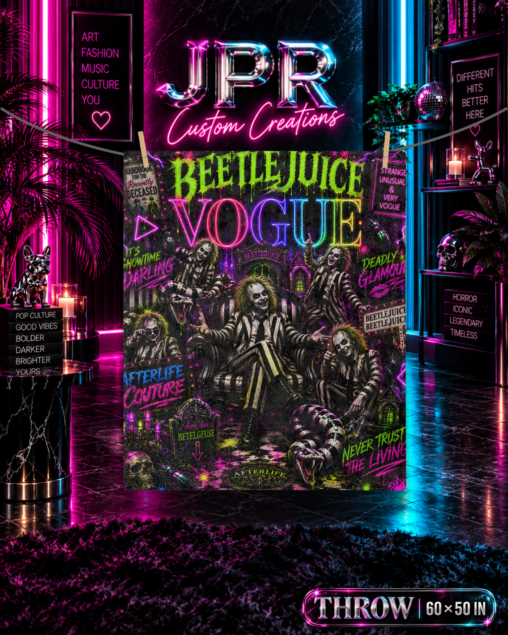 Beetlejuice — Beetlejuice x Vogue | Velveteen Blanket