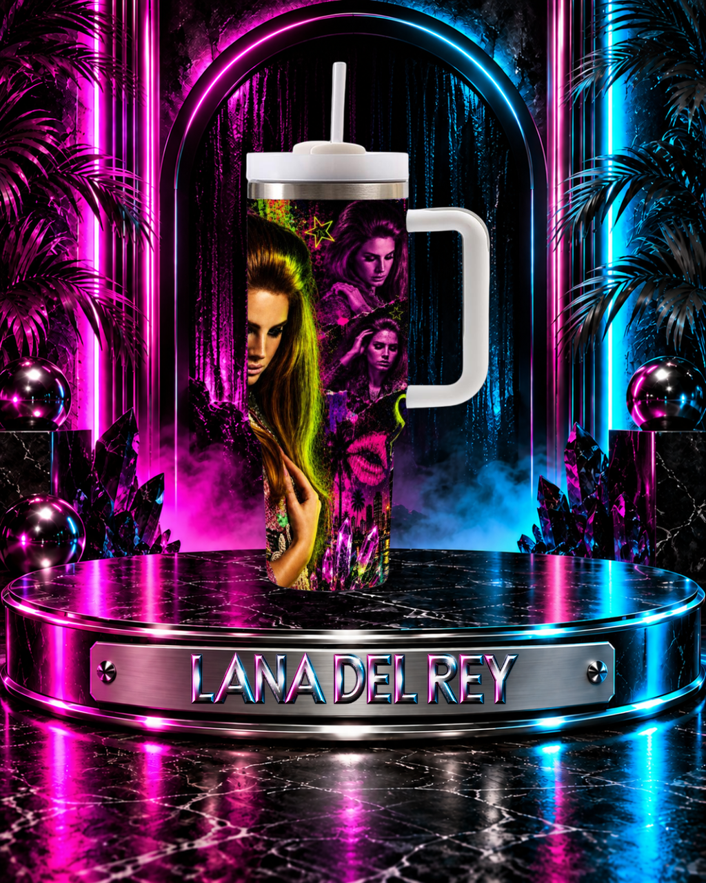 Lana Del Rey — Summertime Sadness Electric Graffiti | 40oz Tumbler With Handle