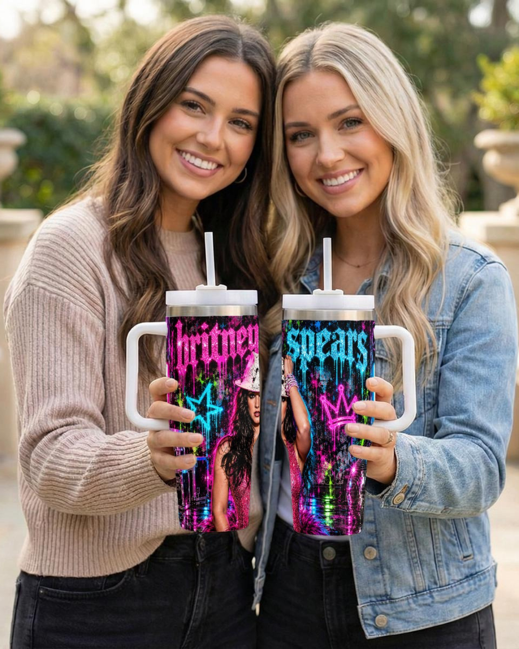 Britney Spears — Neon Royalty | 40oz Tumbler with Handle