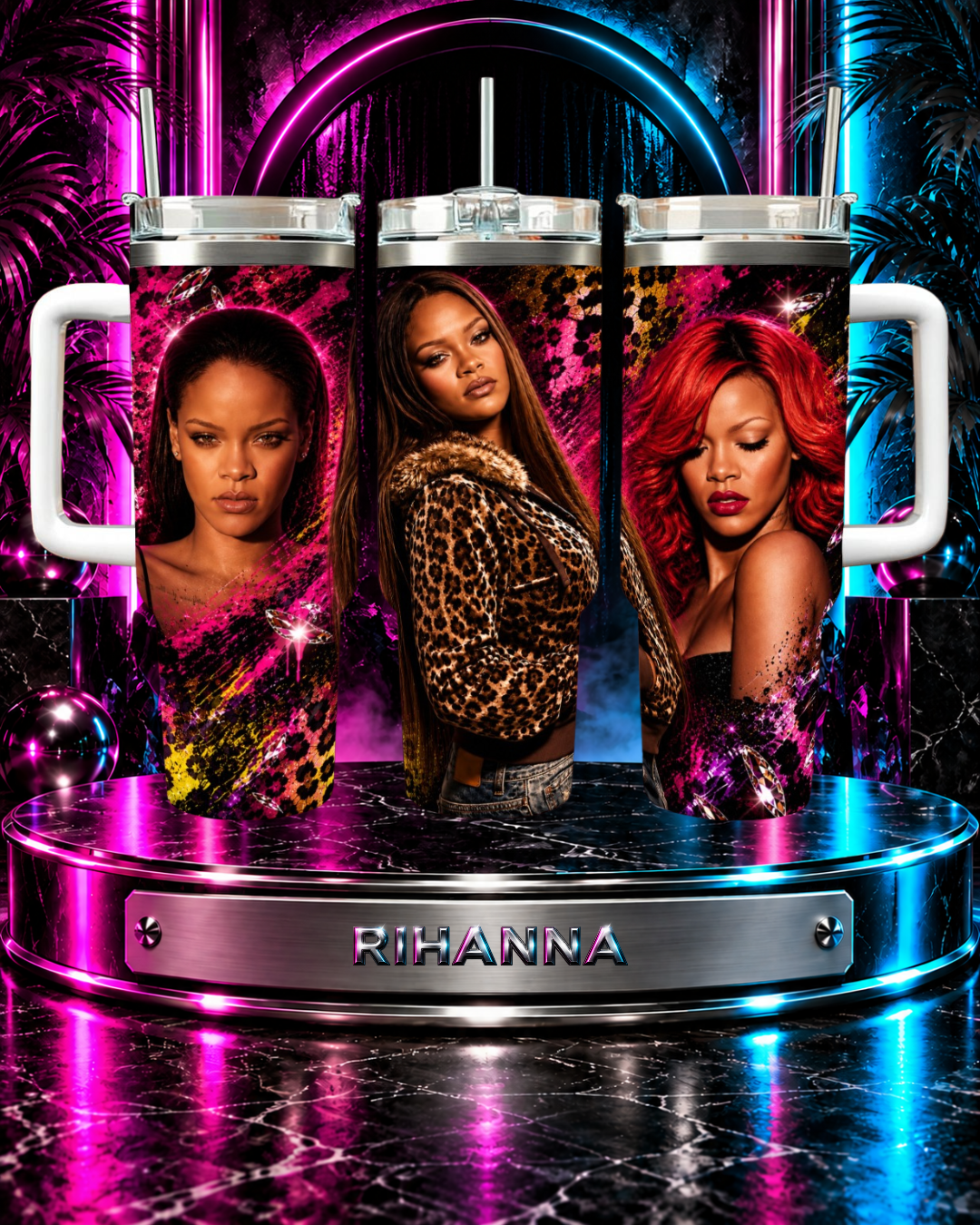 Rihanna — Wild Side | 40oz Tumbler With Handle