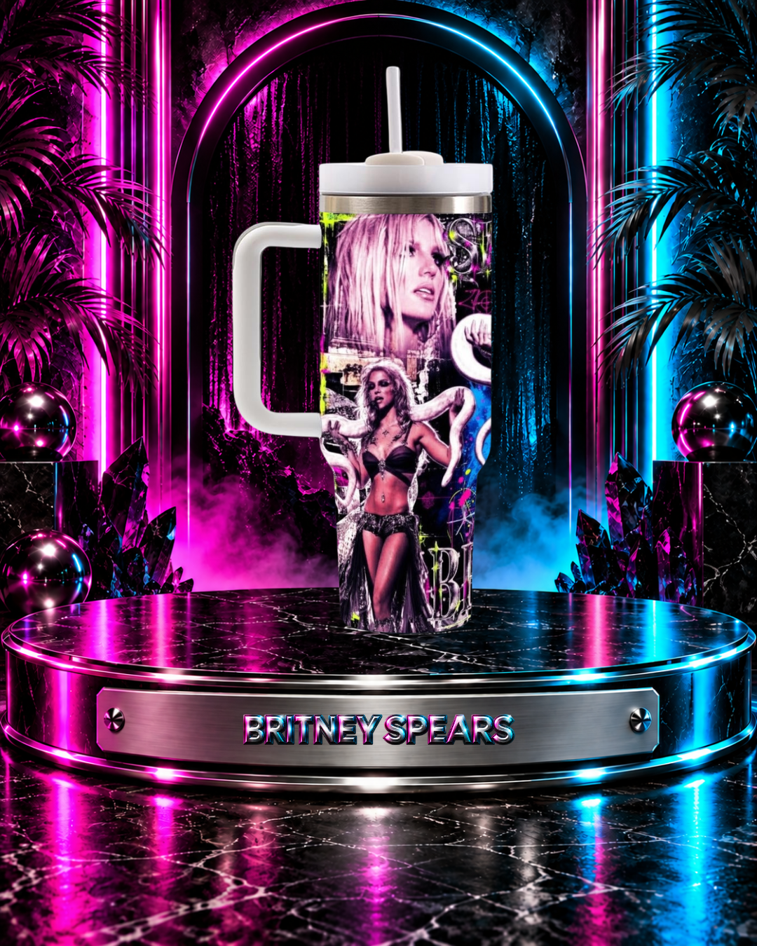 Britney 25th Anniversary – 2001 VMA Snake – Color – 40oz Tumbler