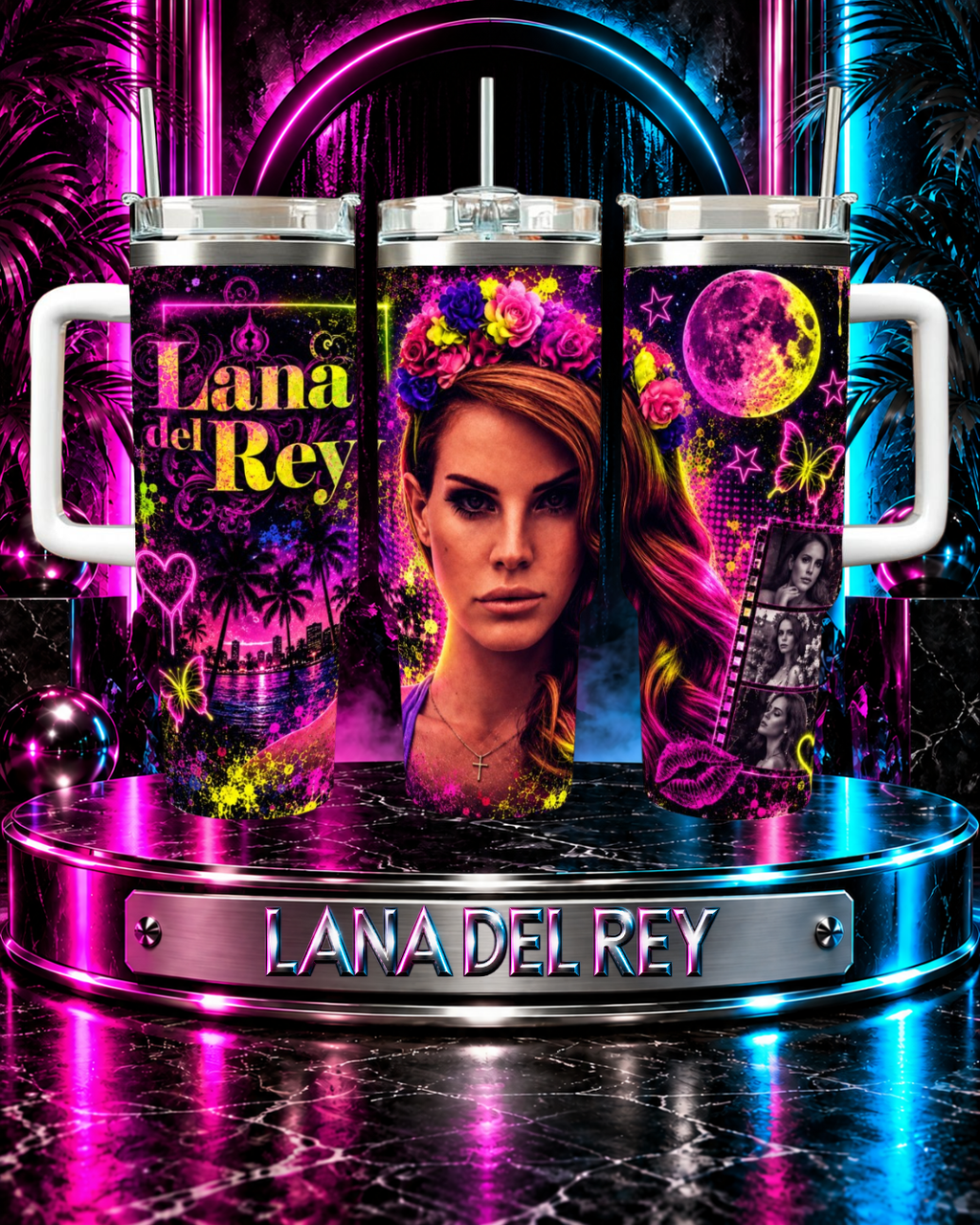 Lana Del Rey — Neon Heartbreak | 40oz Tumbler With Handle