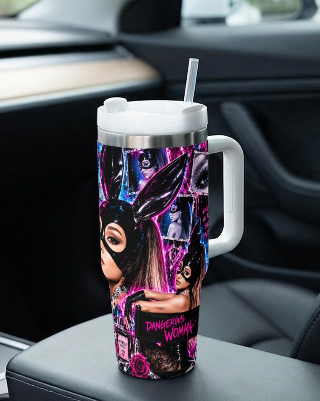 Ariana Grande — Dangerous After Dark | 40oz Tumbler With Handle Printed in USA