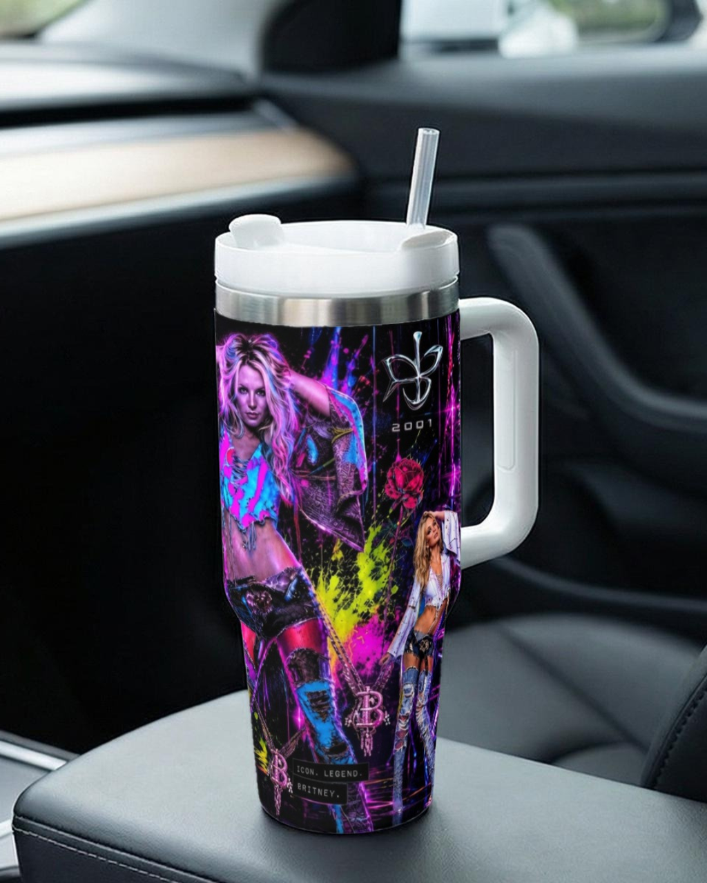 Britney Spears — Neon Rebellion | 40oz Tumbler with Handle