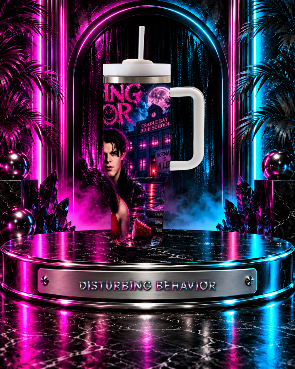 Disturbing Behavior — Cradle Bay After Dark | 40oz Tumbler With Handle