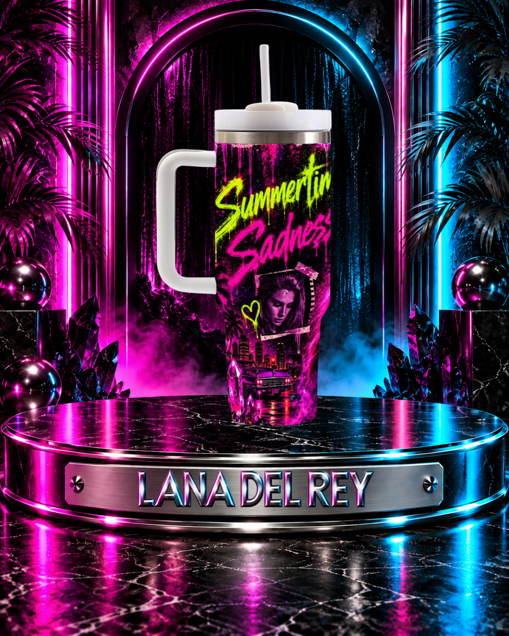Lana Del Rey — Summertime Sadness Electric Graffiti | 40oz Tumbler With Handle