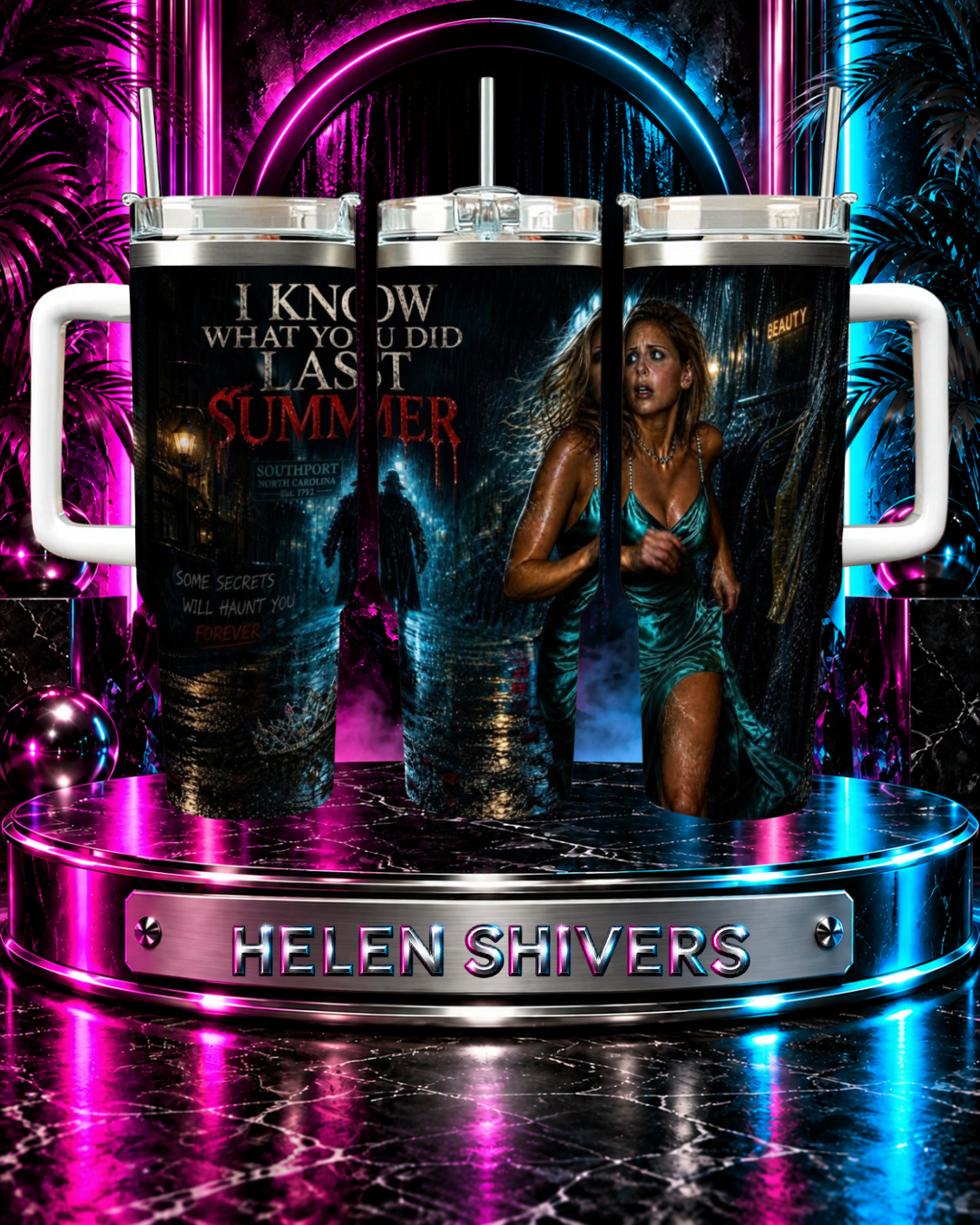 Helen Shivers — The Chase | 40oz Tumbler With Handle