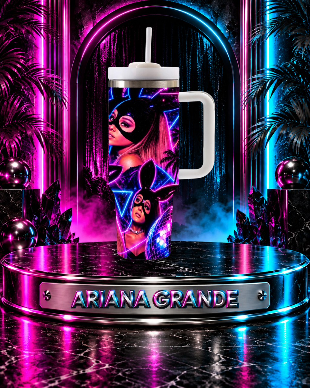 Ariana Grande — Woman Electric Remix | 40oz Tumbler With Handle
