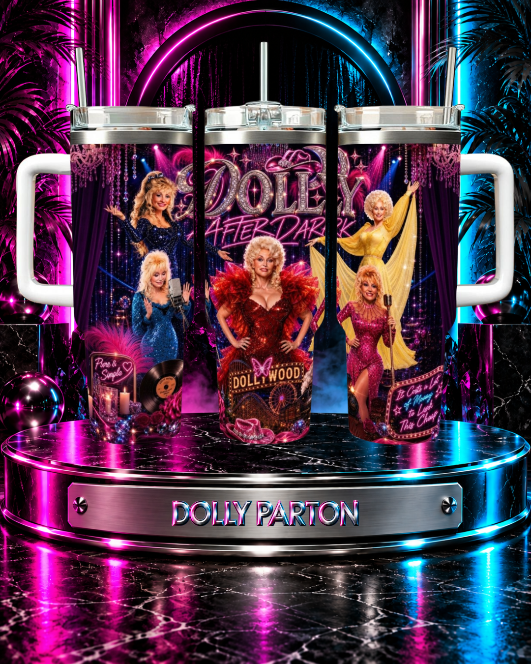 Dolly Parton — Dolly After Dark | 40oz Tumbler With Handle