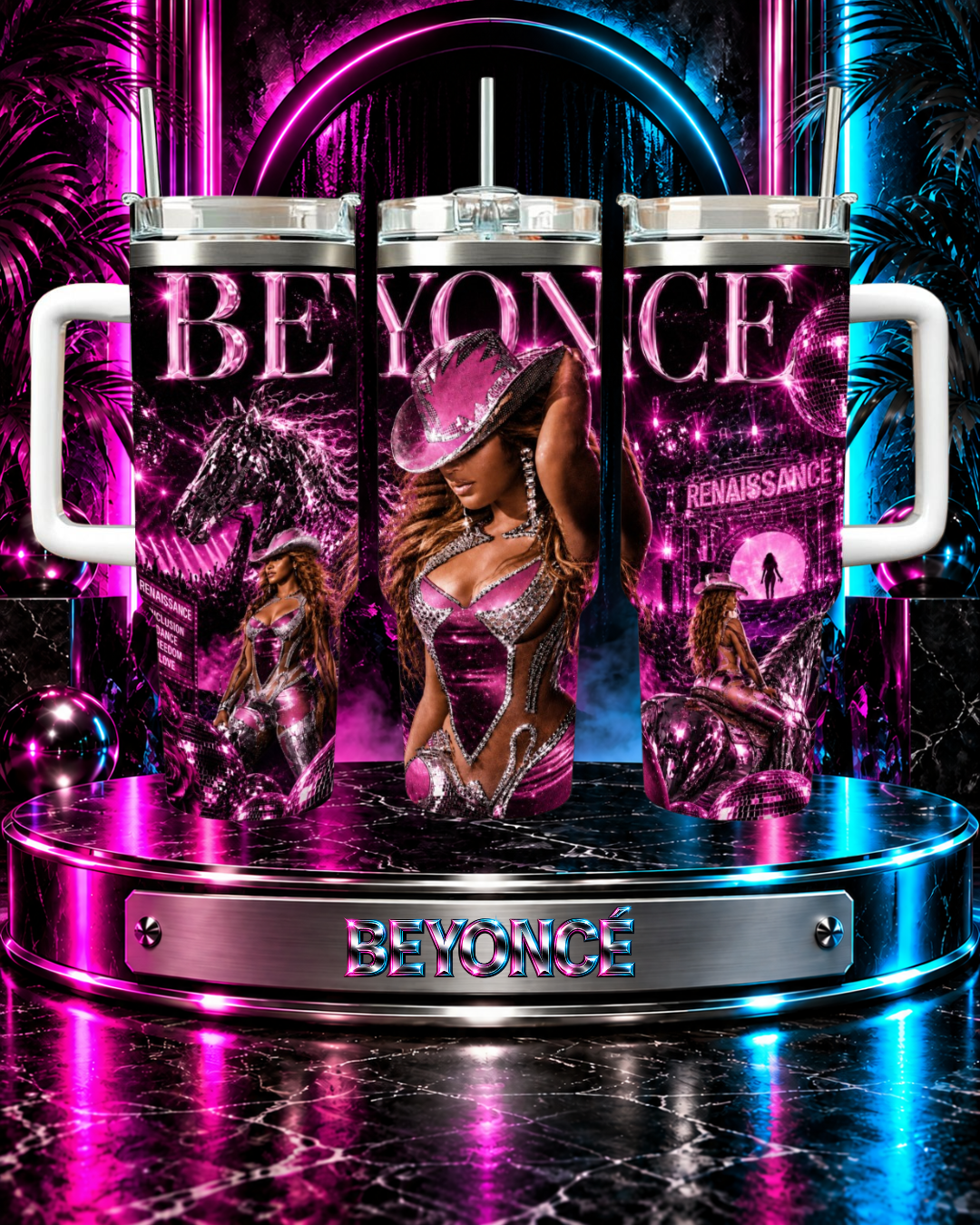 Beyoncé — Pink Renaissance | 40oz Tumbler With Handle