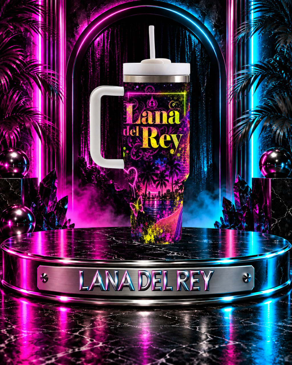 Lana Del Rey — Neon Heartbreak | 40oz Tumbler With Handle
